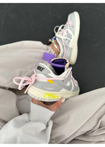 КРОСІВКИ ЖІНОЧІ NIKE DUNK X OFF WHITE GREY НАЙК СБ ДАНК No Brand сірі демісезони (367174711)