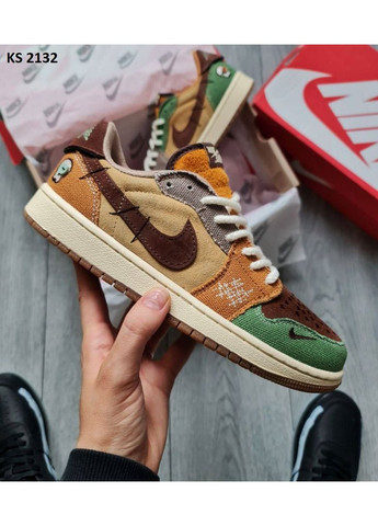 Цветные демисезонные кроссовки мужские nike zion williamson x air jordan 1 retro low og voodoo найк No Brand