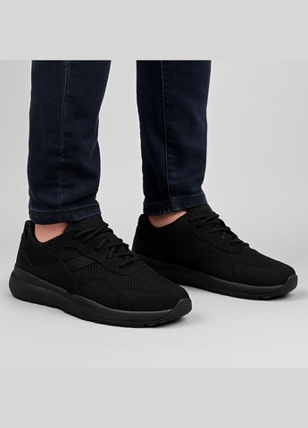 Чорні Літні чоловічі літні кросівки lux чорні, натуральна шкіра з сіткою Kindzer 2211