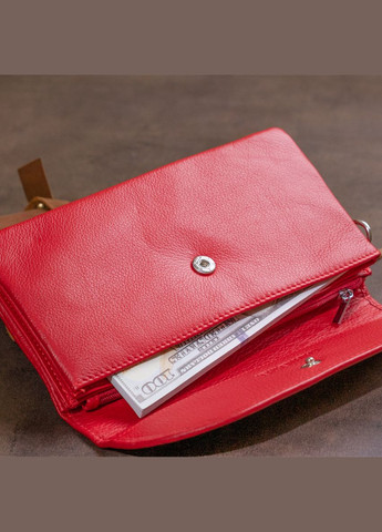 Клатч зі шкіри жіночий червоний 19х9,5х2,5 см 19321 st leather (329195125)