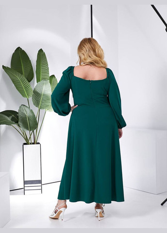 Бирюзовое женское платье миди из креп-дайвинга цвет бирюза р.48/50 453746 New Trend