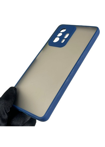 Чехол для 11T противоударный матовый с высокими бортами с защитой камеры на сяоми 11т тёмно-синий Xiaomi (366023397)