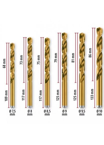 Набір свердел по металу 19 шт + кейс (427019) Einhell (371906369)