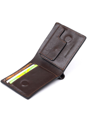 Портмоне из гладкой кожи на магнитах с отделениями для купюр коричневое (sku_11307) No Brand (327819486)