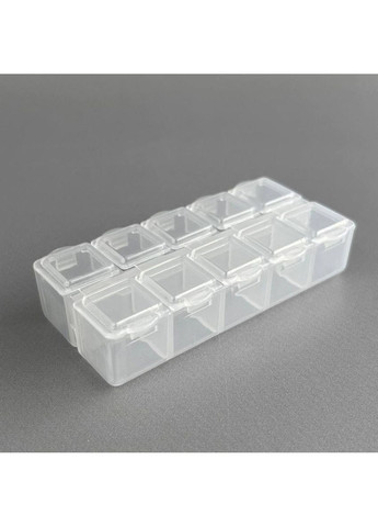 Органайзер мини 8,5х3,8 см на 10 ячеек для мелочей – прозрачный Plus-plus (354795589)