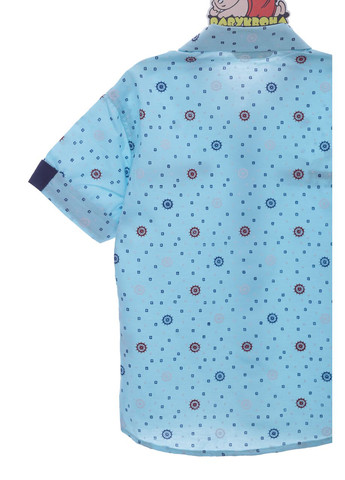 Голубой повседневный рубашка с геометрическим узором BABYKROHA