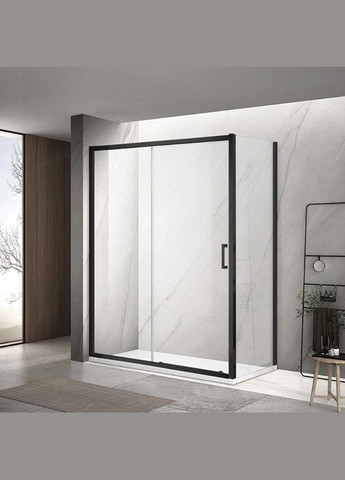 Душевая кабина A-517B Black Matt 130х80х195 см, раздвижная, стекло прозрачное Dusel (328596764)