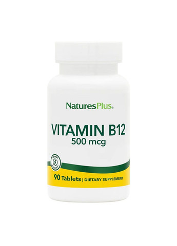 Витамины и минералы Vitamin B12 500 mcg, 90 таблеток Natures Plus (293482294)