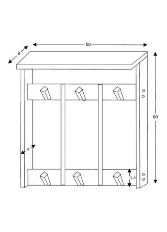 Вешалка для сумок из дерева Грау 3 венге (ВСУ-305212) No Brand (327848694)