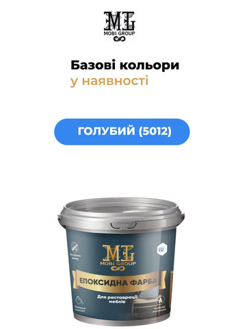 Епоксидна фарба для меблів 1 кг голуба plastall MG (365817233)