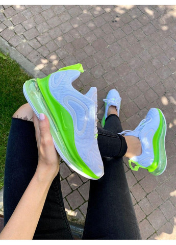КРОССОВКИ ЖЕНСКИЕ NIKE AIR MAX 720 WHITE GREEN НАЙК АИР МАКС 720 No Brand серые демисезоны (368855963)