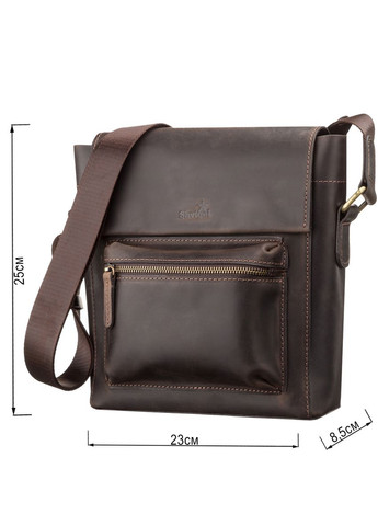 Шкіряна сумка крос боді чоловіча месенджер через плече коричнева 11095 Shvigel (329198596)