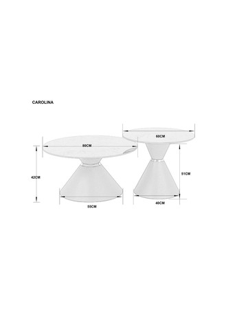 Журнальний столик CAROLINA глянець / Чорний (к-кт) 80 см. &Д. 60 см. Intarsio (372706870)