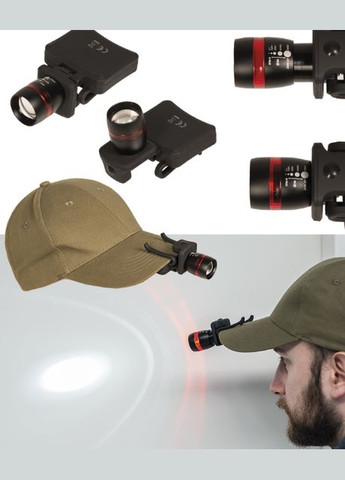 Ліхтарик тактичний На кепку або Molle Універсальний CAP LIGHT LED CREE M.ZOOM (15183500) Mil-Tec (292734713)