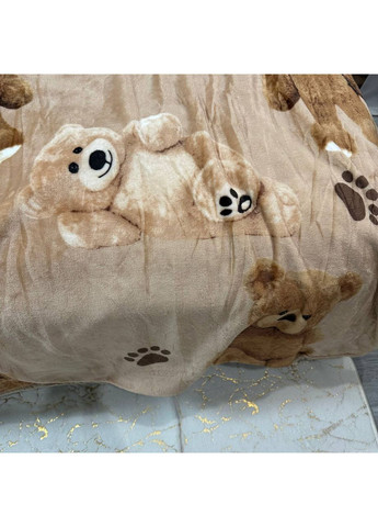 Двосторонній Плед "Comfort & Style" (Велюр + Teddy Fur), розмір 150*210 см бежевого кольору з малюнком No Brand (366957584)