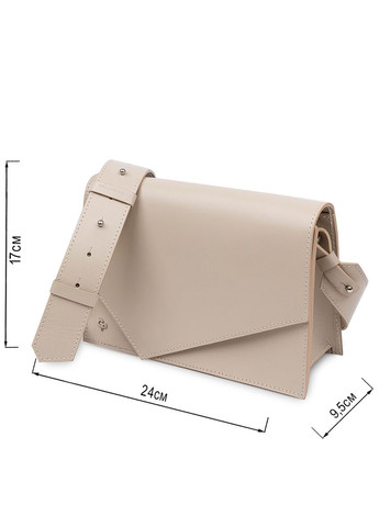 Женская кожаная сумка через плечо с магнитом бежевый (sku_11568) No Brand (329853177)
