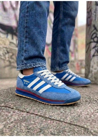 Белые летние кроссовки adidas sl 72 blue/white адидас сл 72 No Brand