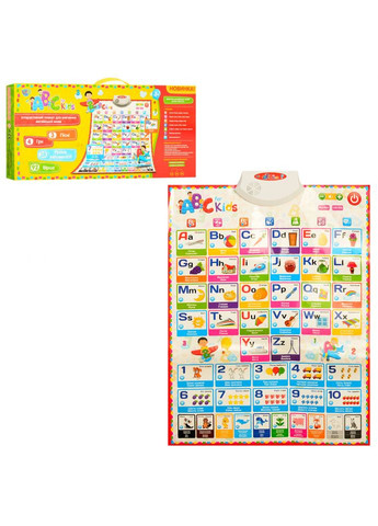 Интерактивный плакат 7031 ENG обучающий, английский, русский, украинский язык, 45 х 62 см No Brand (313288057)