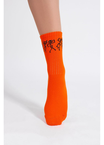 Оранжевые женские хлопковые носки ws3 halloween strong 2502 Giulia абстрактные (364990105)