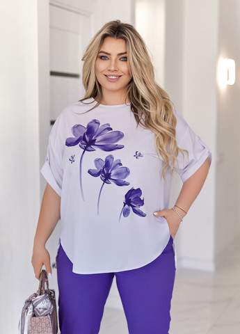 Костюм женский летний из софта (футболка + штаны) No Brand (332111883)