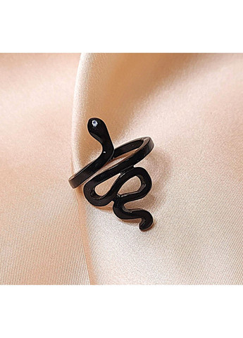 Кільце жіноче готична біжутерія Змія 2.7 см чорне глянцевое No Brand (353968762)