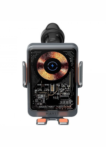 Держатель телефона с беспроводной зарядкой HVW3033 15W Black/Silver Havit (282313589)