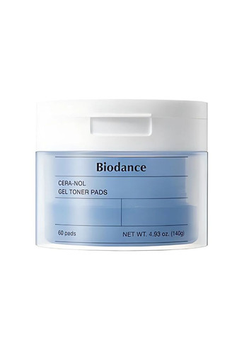 Зволожувальні тонер-пади для обличчя Cera-Nol Gel Toner Pads з керамідами, 140 г, 60 шт. Biodance (369569381)