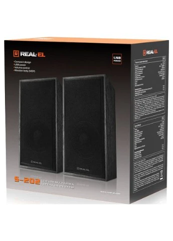 Акустична система S-202 USB Black (EL121200019) Real-El (396871447)