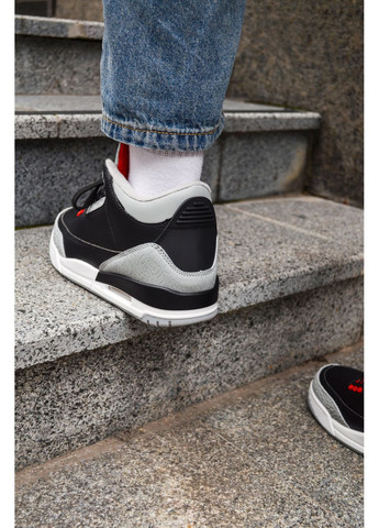 Чорні Осінні кросівки чоловічі nike air jordan 3 retro black cement найк аір джордан No Brand