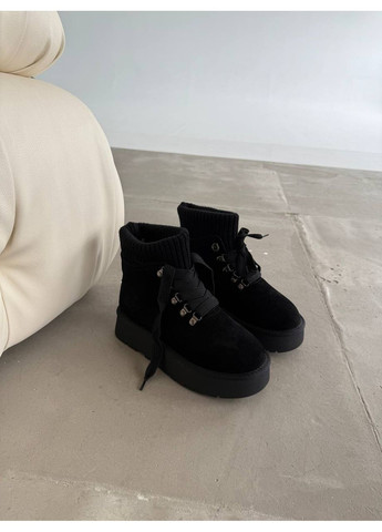 Уги з натуральної замші та хутром без надписів No Brand (362917340)