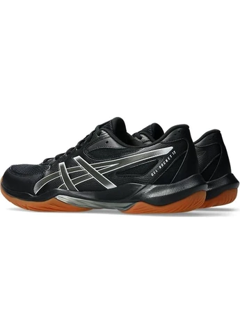 Черные кроссовки волейбольные черно-темно-серые 1071a116-001 Asics GEL-ROCKET 12
