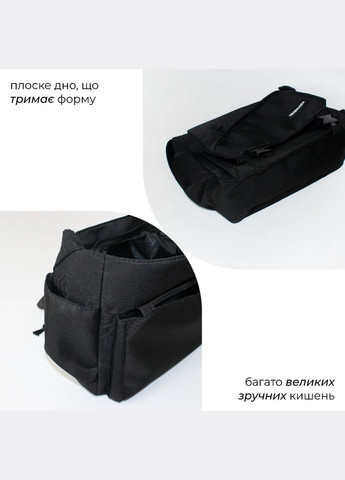 Сумка-месенджер чорна спортивна містка на 5 зручних відділень крос боді мінімалізм панк гранж класична базова в азійському стилі No Brand (315502000)