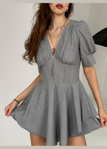 Платье-комбинезон с имитацией корсета Adelante комбинезон-шорты однотонный серый кэжуал костюмная