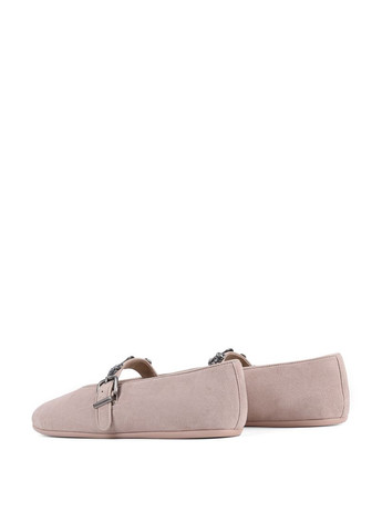 Жіночі жіночі балетки jr1073-3 бежевий велюр MIRATON | бежеві текстиль (330179749)