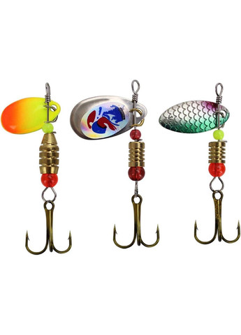 Набір наживок вертушок для риболовлі К119 10 шт блешні з гачками + коробка (R051456) FGT (361224989)