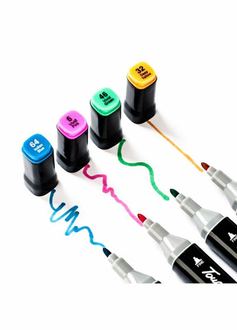 Набор двусторонних скетч-маркеров для рисования и каллиграфии 168 шт (1756375338) No Brand (333800231)