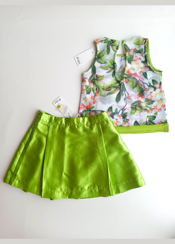 Зеленая летняя футболка-топ для девушки ge614713 белый/зеленый Gaialuna
