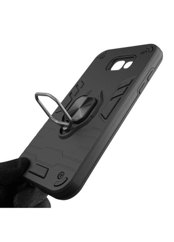 Чохол для телефона Galaxy A7 2017 (SM-A720F) броньований з магнітним кільцем-тримачем на самсунг а7 2017 чорний Samsung (366229053)