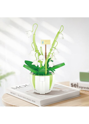 3D конструктор набір будівельних блоків YZ 2083 квітковий конструктор Конвалія 330 деталей Lesko (362455997)