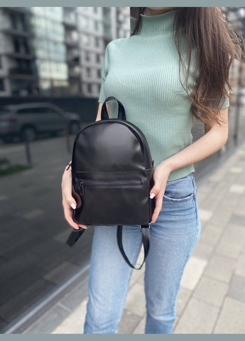 Жіночий чорний рюкзак екокожа Town Style mini YR No Brand (331020984)