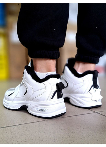 Зимние белые кроссовки женские с утеплителем из меха Stilli кросівки белые зима (362646988)