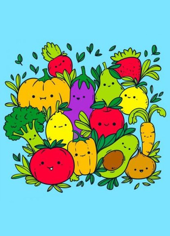 Дитячий набір для розпису "Веселі овочі", 25х25 см Riviera Blanca (356459878)