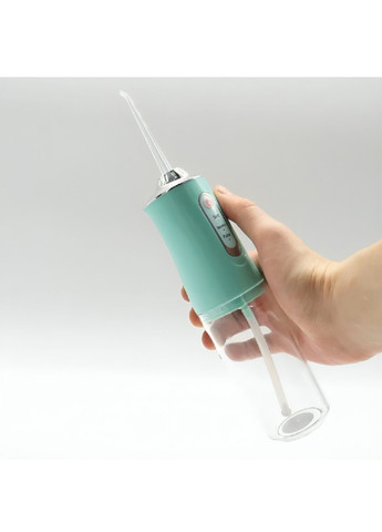 Іригатор акумуляторний з індикатором заряду для видалення бактерій в порожнині рота 230 мл 1400mAh (480044-Prob) Блакитний Unbranded (328647227)