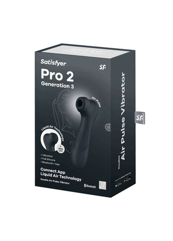 Вакуумный клиторальный стимулятор Pro 2 Generation 3 with Liquid Air Connect App Dark Grey Satisfyer (316163636)