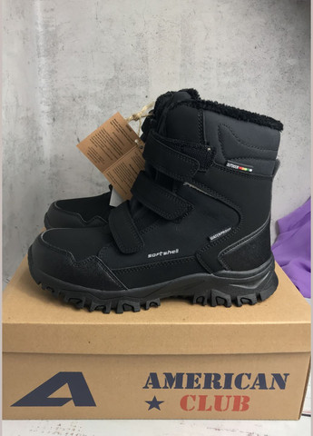 Черные повседневные зимние термбрюшки softshel детские на мальчиков подростков черный (093) American Club