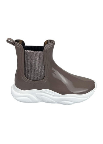 Бежевые женские резиновые сапоги (ботики) бежевые 2002-1 Realpaks