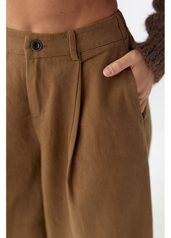 Котонові штани-палаццо зі складками - темно-синій колір Lurex (370602248)