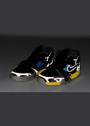 Черные зимние кроссовки зимние мужские nike air trainer 1 sp winter black gray yellow fur | найк аир трейнер 1 сп черные серые желтые с мехом No Brand