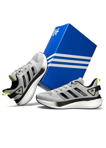 Серые демисезонные кроссовки мужские adidas grey white lime No Brand Profoam Lite
