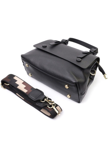 Люксовая сумка для женщин с короткой ручкой из натуральной кожи 22670 Черная Vintage (297993097)